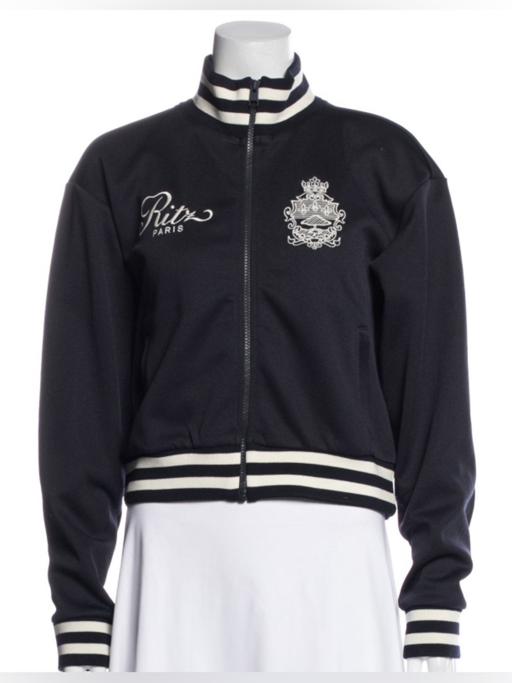 Frame X Ritz Paris graphic print bomber jacket small